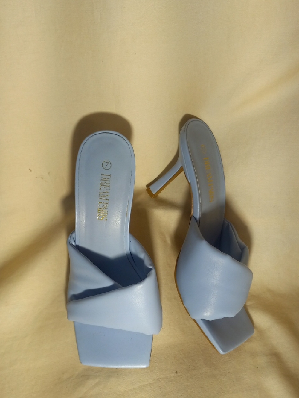 Dream Pairs Powder Blue Square Toe Heeled Mules